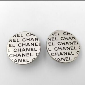 Vintage Chanel round button clip-on earring